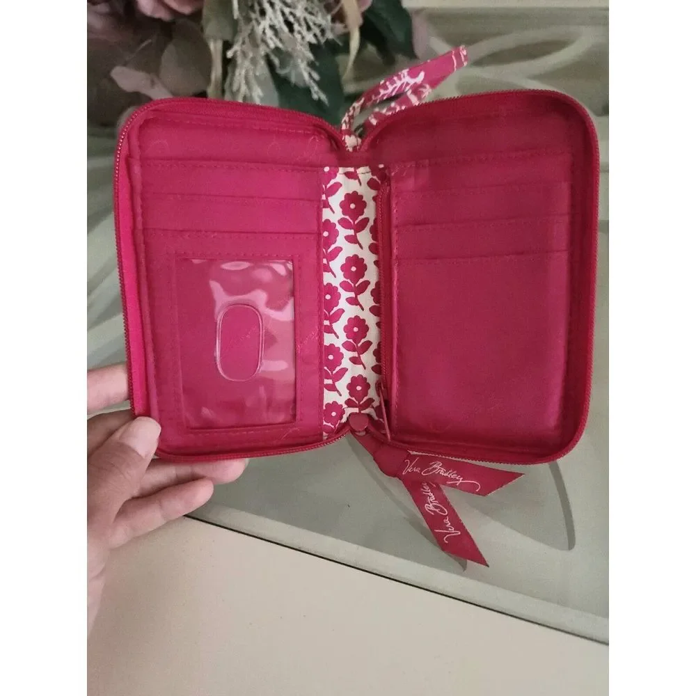 Vera Bradley Women's Twirly Birds Pink Wristlet Wallet Phone Card Case Cotton‎